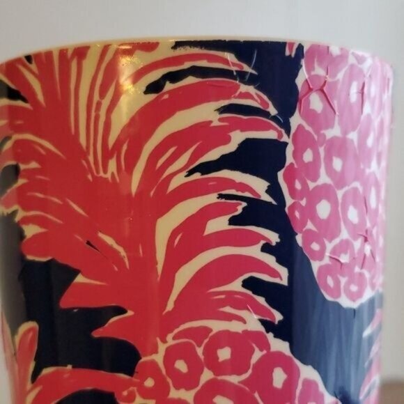 Lilly Pulitzer Ceramic Coffee Travel Mug Cup Pink Pineapple Blue 14 OZ - Picture 10 of 12